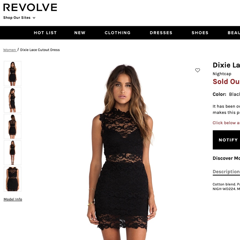 Black Nightcap Dixie Dress